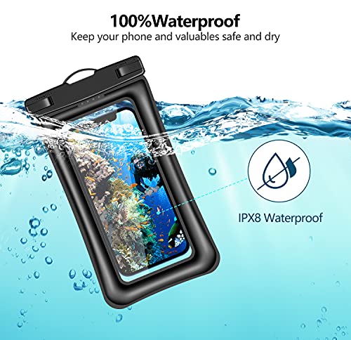 v-Golvin Floating Universal Waterproof Phone Pouch, IPX8 Cellphone Dry Bag Waterproof Case for iPhone 13 12 11 Pro Max SE 2020 XS Max XR X 8 7 6s Plus S10 S9 S20 S21 Note 20/10 Up to 7 inches -2 Pack