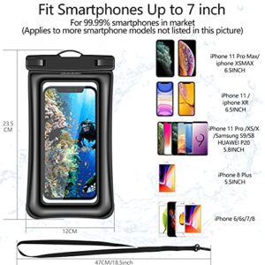 v-Golvin Floating Universal Waterproof Phone Pouch, IPX8 Cellphone Dry Bag Waterproof Case for iPhone 13 12 11 Pro Max SE 2020 XS Max XR X 8 7 6s Plus S10 S9 S20 S21 Note 20/10 Up to 7 inches -2 Pack