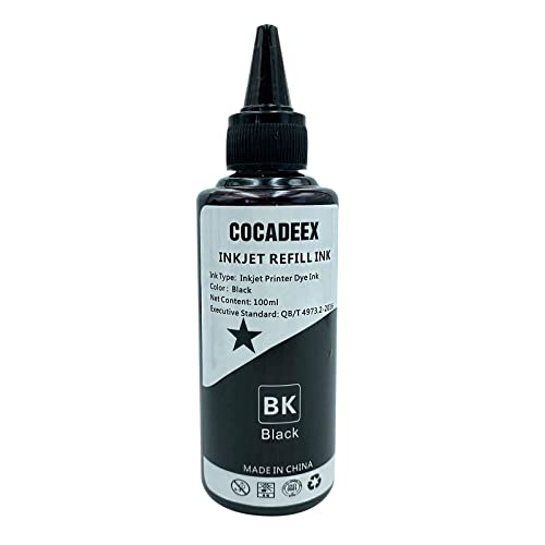 COCADEEX Refill Dye Ink Bottle Compatible with 63 or 63XL Ink Cartridge,for Envy 4520 4510 4512 4516 4517 4521 4523 4525,OfficeJet 3830 3832 3833 4652 4655 5200 5230 5232 5255 5258 5260 Printer