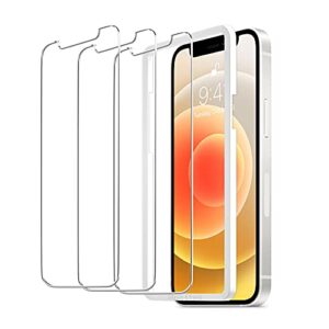 uluq glass screen protector for iphone 12/iphone 12 pro, hd tempered glass film, 9h hardness anti scratch, 6.1inch, 3 pack