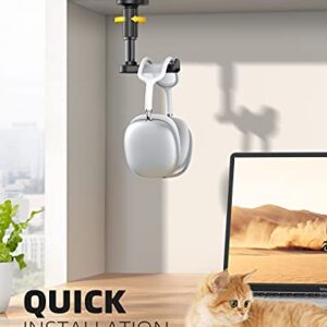 Lamicall Headphone Stand, Headset Hanger - [2022 Upgarded] 360° Rotating Earphones Holder Hook Mount Clamp under Desk for Airpods Max, Sennheiser, Sony, More, Black
