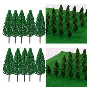 Mantouxixi 10Pcs Model Pine Cedar Trees 1:25 Green Architecture Tree for O G Scale Railway DIY Scenery Landscape Layout Natural Green 16cm/6.3inch