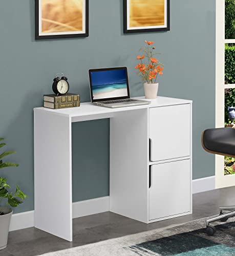 Convenience Concepts Designs2Go Student Desk with Storage Cabinets, White