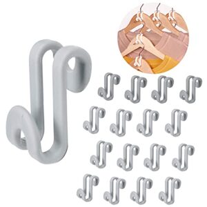 50 pcs clothes hanger connector hooks, space saving cascading hangers closet organizers space saver hanger extenders for clothes (grey)