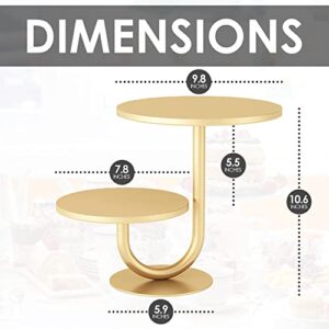 Gemmell Design Gold Cake Stand, Decorative Cake Holder, 2 Tier Gold Cake Stand, Cupcake Holder, Cake Stand Tiered Tray, Dessert Display Plate for Baby Shower, Birthday, Wedding (VM-01)