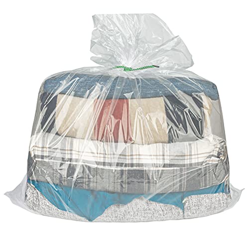 Overmonup 31x39 inches clear plastic storage bags perfect for dustproof, Moistureproof, blanket, quilt, pillow, chair, large plush toys and more （set of 10)