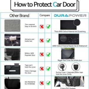 Durapower Dog Car Door Protector丨2 Pack Anti Pet Scratching Waterproof Vehicle Door Covers Guard Truck Interior Panel Safe SUV Universal 600D Black