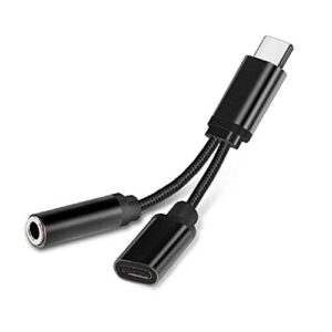 kingjinglo usb c to 3.5 mm headphone jack adapter compatible with type c to headphone auxiliary cable digital audio converter type-c adapter cable