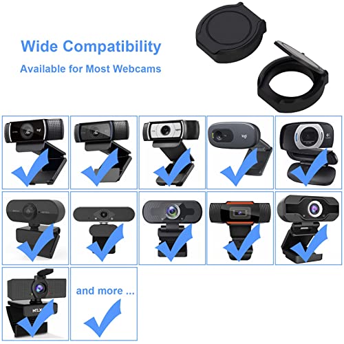 2 Pack Universal Webcam Cover, Desktop Computer External Webcam Lens Cover Shutter Cap Hood, Streaming Web Camera Privacy Cover Clip Compatible with Logitech HD Pro Webcam C270/C615/C920/C930e/C922X