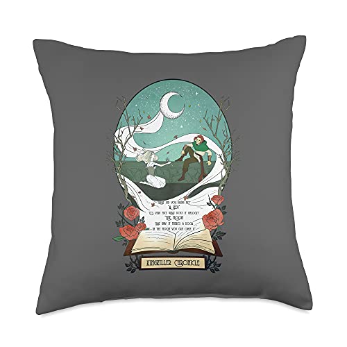 Red Sigil Fantasy Kingkiller Chronicle Auri and Kvothe Fanart Quote Throw Pillow, 18x18, Multicolor