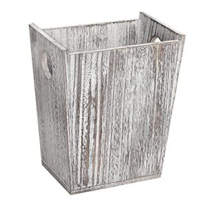 liantral trash can wastebasket, 2-gallon waste basket wooden small rustic trash can garbage container bin for bathroom, bedroom, kitchen, office