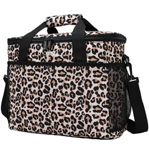 mier 18l large soft cooler insulated picnic bag for grocery, camping, car, leopard