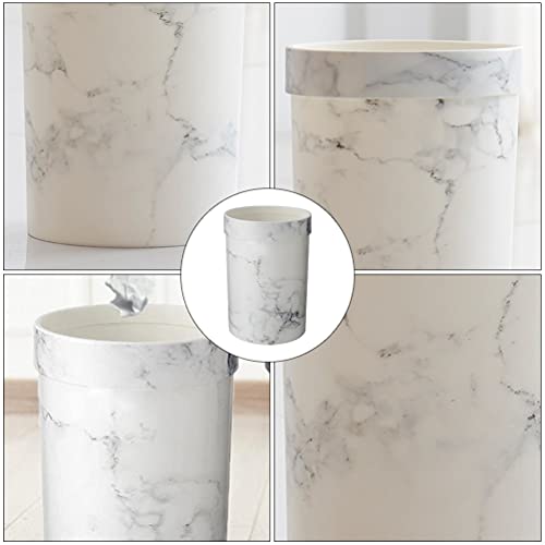 Cabilock Marble Trash Can Round Small Wastebasket Garbage Container Bin for Bathrooms Kitchens Home Offices