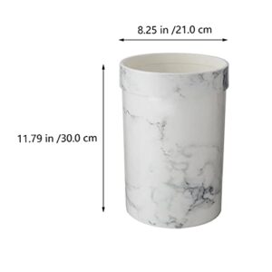 Cabilock Marble Trash Can Round Small Wastebasket Garbage Container Bin for Bathrooms Kitchens Home Offices