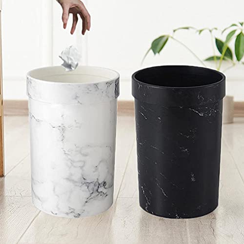 Cabilock Marble Trash Can Round Small Wastebasket Garbage Container Bin for Bathrooms Kitchens Home Offices