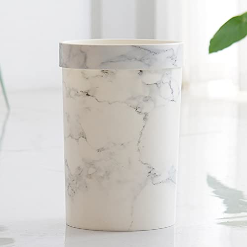 Cabilock Marble Trash Can Round Small Wastebasket Garbage Container Bin for Bathrooms Kitchens Home Offices