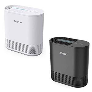 renpho air purifier for home bedroom allergies and pets hair, h13 true hepa filter, eliminate odors smoke pollen dust with 3-stage filtration system, ozone free, desktop, table top