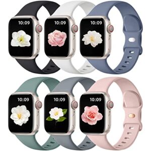 maledan compatible with apple watch band 38mm 40mm 41mm 42mm 44mm 45mm 49mm women men, 6 pack silicone sport band strap wristband compatible for apple watch ultra band iwatch series 8 7 6 5 4 3 2 1 se