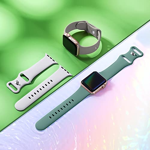 Maledan Compatible with Apple Watch Band 38mm 40mm 41mm 42mm 44mm 45mm 49mm Women Men, 6 Pack Silicone Sport Band Strap Wristband Compatible for Apple Watch Ultra Band iWatch Series 8 7 6 5 4 3 2 1 SE