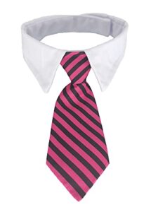 vedem dog necktie with tuxedo collar, pet adjustable costumes striped neck tie for small medium large dogs (x-small, red black)