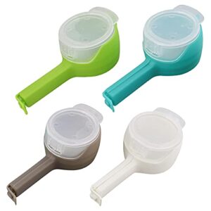 7penn bag clips for food set - 4pk food clips to seal pour food storage bag clip with spout for cereal, snacks, and more