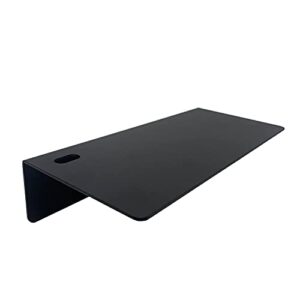 Small 9 inch Floating Metal Wall Shelf (3M Adhesive or Screws), Black