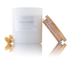 my lumina palo santo candle - healing candle natural soy wax candle for aromatherapy