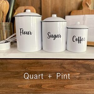 QUART + PINT 155 Kitchen Pantry Labels for Containers. Preprinted Clear Script Stickers with Black Text. Waterproof Vinyl Sticker Set. Organization labels for Jars Canisters & Home Storage Bins System