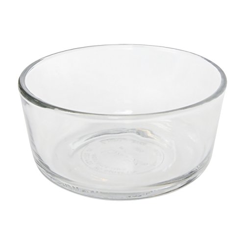 Pyrex (2 7200 Glass Bowls & (2) 7200-PC Sleek Silver Lids