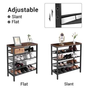 HOOBRO 5-Tier Shoe Storage and 8 Tier Shoe Rack, with 7 Metal Shelves, Saving Space, Hold 14-16 Pairs of Shoes, Adjustable Shoe Organizer Shelf for 16 Pairs, Durable, for Entryway, Dorm Room