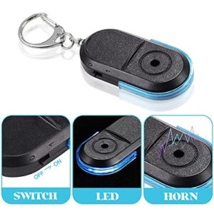 Hemoton Whistle Key Finder Voice Control Device Locator with Device Key Finder with Whistle and LED Light Alarm (Blue)