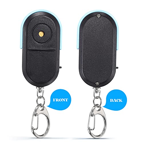 Hemoton Whistle Key Finder Voice Control Device Locator with Device Key Finder with Whistle and LED Light Alarm (Blue)