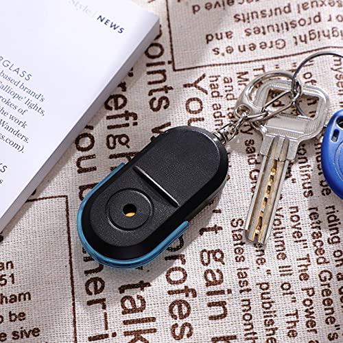 Hemoton Whistle Key Finder Voice Control Device Locator with Device Key Finder with Whistle and LED Light Alarm (Blue)