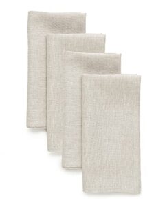 solino home linen napkins set of 4 – light natural 20 x 20 inch – 100% pure linen summer dinner napkins – machine washable and handcrafted from european flax – athena