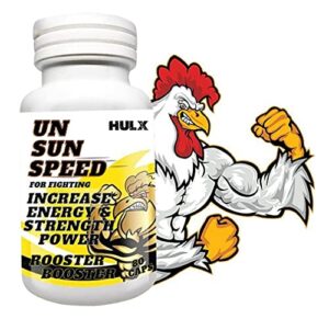 hulx 80 capsule, rooster booster un sun speed vitamins health chicken supplement super increasing energy, stronger & more power healthy formula feed for bird poultry, cock fighting gamecocks hen food