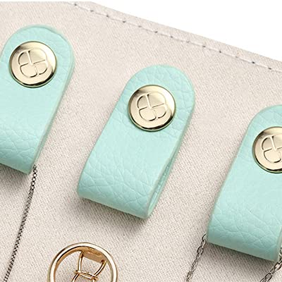 Vlando Travel Jewelry Case Box Bag Rollie Portable Jewelry Roll,PU Leather Jewelry Storage for Girl Women Mother GIft