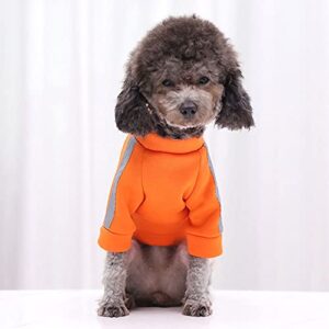 Pet Dog Clothes Cute Warm Coats Dog Reflective Sweater Guard Back Traction Outfit Spring Winter Warm High Visibility Safety Jacket for Small Dog Puppy Cat Keep Your Dog be Seen and Safe (Orange, S)