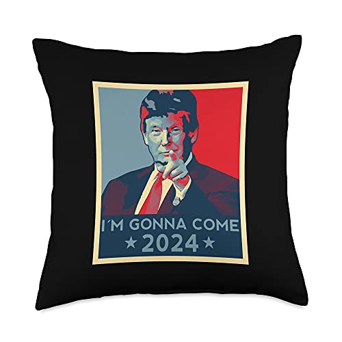 Trump 2020 USA Flag Hope Donald Trump 2024-I'm Gonna Come-USA Flag Trump Election 2024 Throw Pillow, 18x18, Multicolor