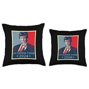 Trump 2020 USA Flag Hope Donald Trump 2024-I'm Gonna Come-USA Flag Trump Election 2024 Throw Pillow, 18x18, Multicolor