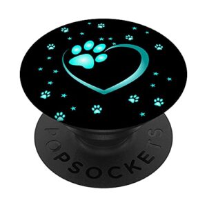 heart with paw of a dog or cat for animal lover popsockets swappable popgrip