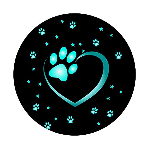 Heart with paw of a dog or cat for animal lover PopSockets Swappable PopGrip