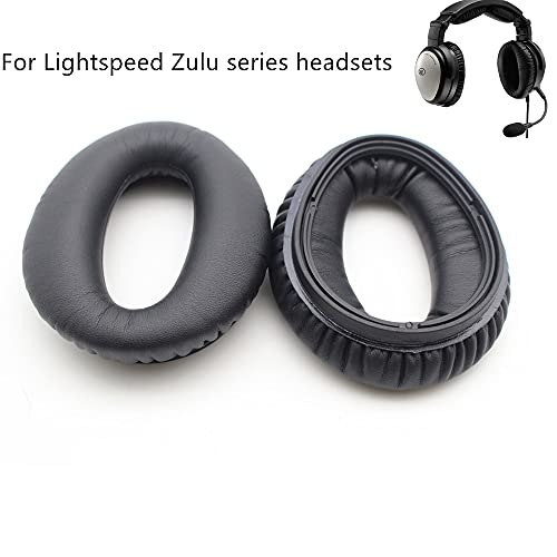 Replacement Ear Pads Soft Ear Cushions Ear Seals for Lightspeed Zulu ,Sierra, Zulu.2, Zulu PFX Aviation Headset (Zulu Ear Pad)