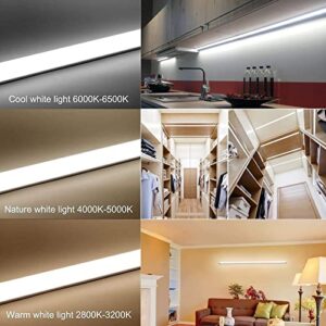 papasbox 10W LED Tube Light,1FT Led Shop Light Fixture,4000K Neutral White,11.81in 1200Lm LED Garage Closet Light Ceiling Light for Office Home Basement,No Plug,No Ground Wire