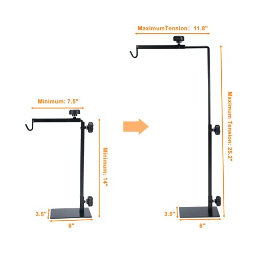 Patioer Reptile Lamp Stand Pet Lamp Bracket Adjustable Metal Floor Light Lamp Holder Lamp Support for Reptile Succulent Plants Glass Terrarium Heating Light, Small Size