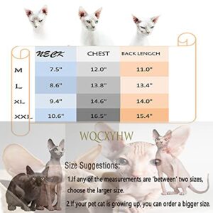 Sphynx Hairless Cat Cotton T-Shirts Summer Breathable Vest Solid Color Turtleneck Pullover Kitten Shirts Sweater Pet Clothes for Cat (Green, XXL(11-15lbs))