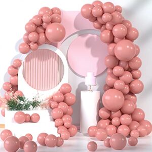 83pack retro dusty pink balloons 18/12/10/5 inch matte latex helium balloons for dusty rose party coral birthday baby shower bridal shower wedding decorations supplies