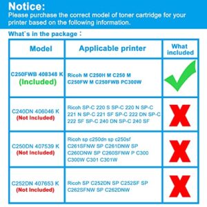 LCL Remanufactured Toner Cartridge Replacement for Ricoh 408348 M c250FWB M c250 (Black 1-Pack)