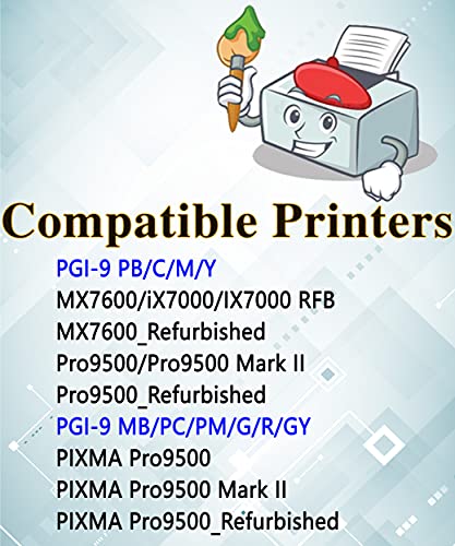 MM MUCH & MORE Compatible Ink Cartridge Replacement for Canon PGI9 PGI-9 PGI 9 to Used with Pixma Pro 9500 Pro 9500-Mark II Printers (20-Pack, 2-Set, 2 x Each PBK, MBK, C, M, Y, PC, PM, R, GY, G)