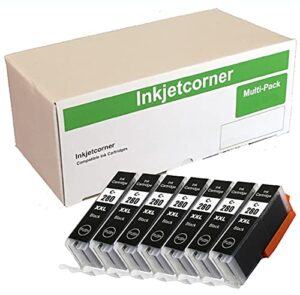 inkjetcorner compatible ink cartridge replacement for pgi-280xxl pgi 280 xxl bk for use with tr8620a tr8622a tr8520 tr8622 ts6320 ts8320 ts6220 tr7520 ts702a ts9120 ts8120 (big black, 7-pack)