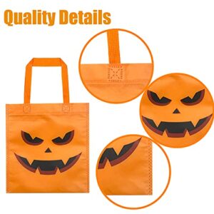 MISS FANTASY Halloween Non-Woven Bags Trick or Treat Tote Gift Bags Bulk 11.8'' x 8.6'' Party Goodie Bag with Handles for Halloween 16 Pack